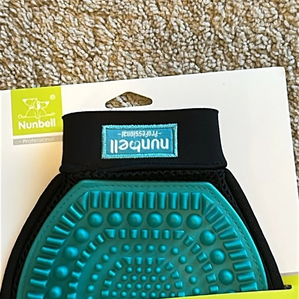 nunbell pet grooming brush mitt Gloves - Blue - BRAND NEW